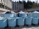 Aneesh setting up Midshipman research tanks in 2013.