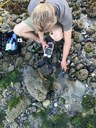 Nick is seen here taking important water quality measurements.